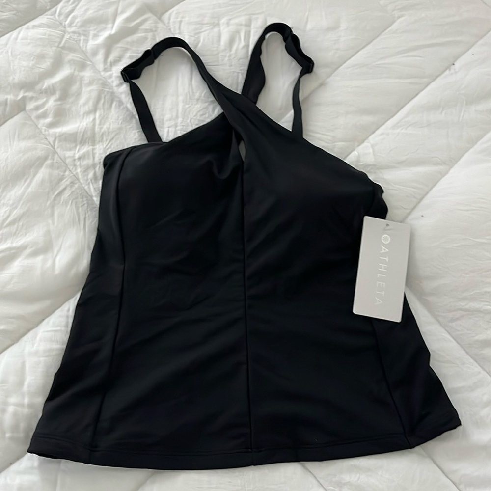 NWT Athleta Crossed Tankini Top- MED